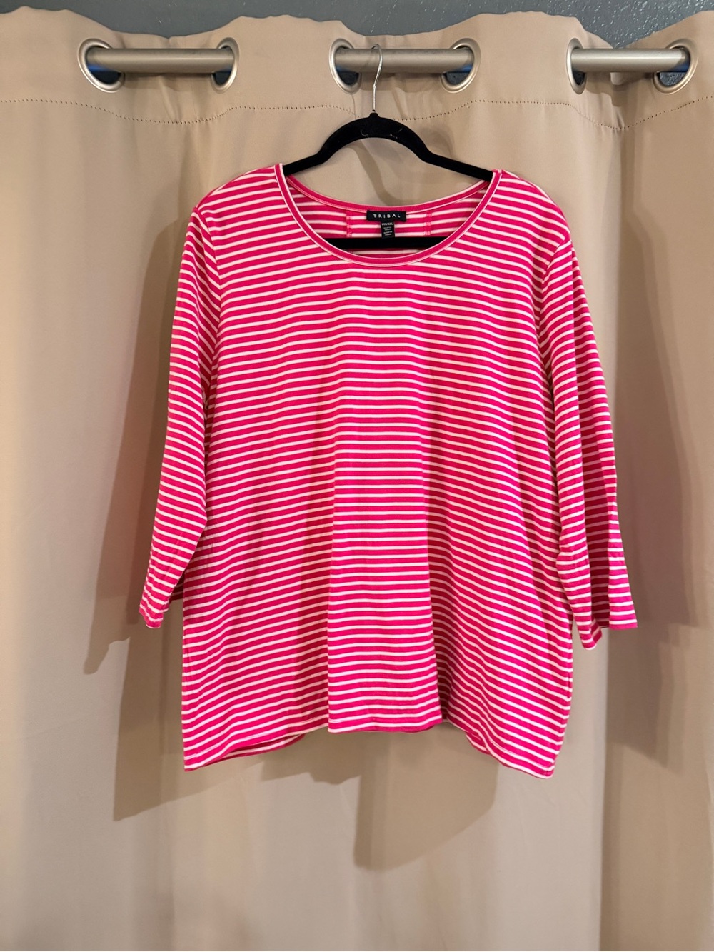 Tribal Pink & White Striped Long Sleeve Tee